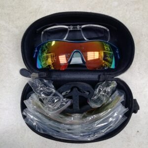 Очки спортивные OAKLEY мод.5, 5стёкол, с футляром, синияя оправа