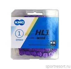 Цепь 1ск. KMC HL1 Wide (HL-710) Half link, 100зв., фиолетовая
