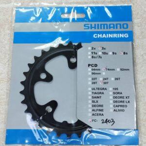 Звезда передн. шоссе 30Т 5отв. Shimano, для FC-2403 BCD74mm, сталь, чёрн.